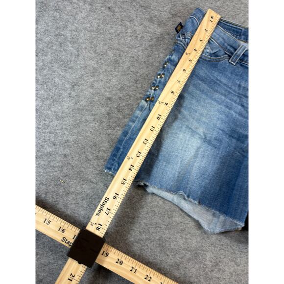 Rook & Republic Cutoff Shorts Womens Size 12 Blue Studded Distressed Streetwear - Picture 2 of 8